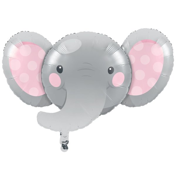 Creative Converting Enchanting Elephants Girl Mylar Balloon, 35"x21", 10PK 346349